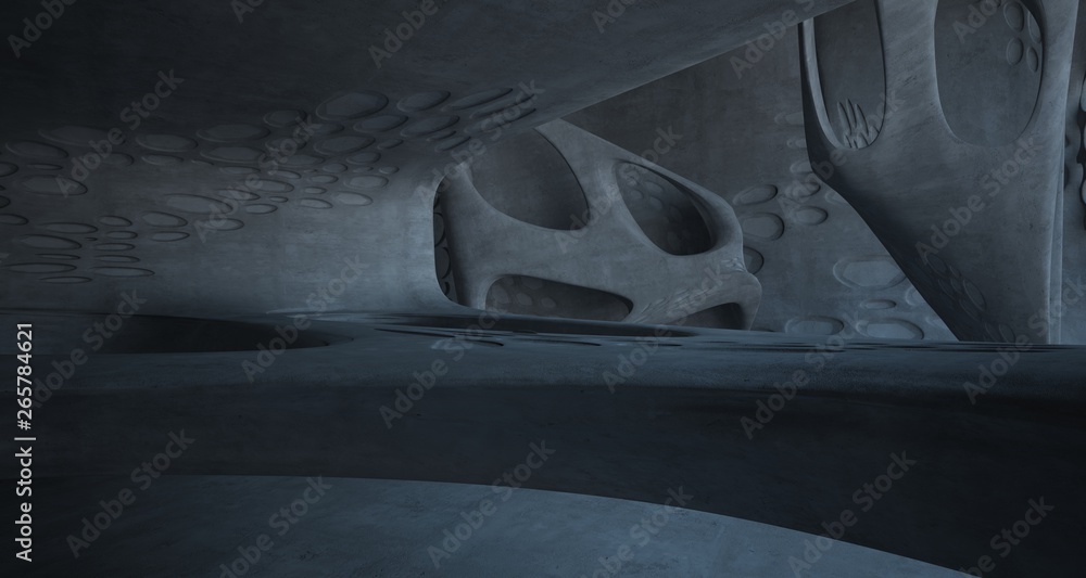 Empty dark abstract concrete smooth interior . Architectural background. 3D illustration and rendering Empty dark abstract concrete smooth interior . Architectural background. 3D illustration and rendering