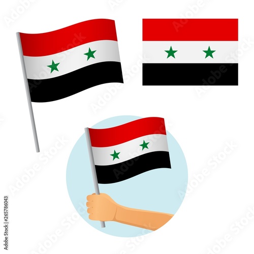 syria flag in hand