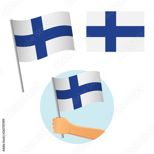 Finland flag in hand