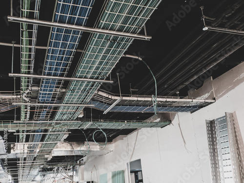 Photography electric trays for electrical and data cabling on site