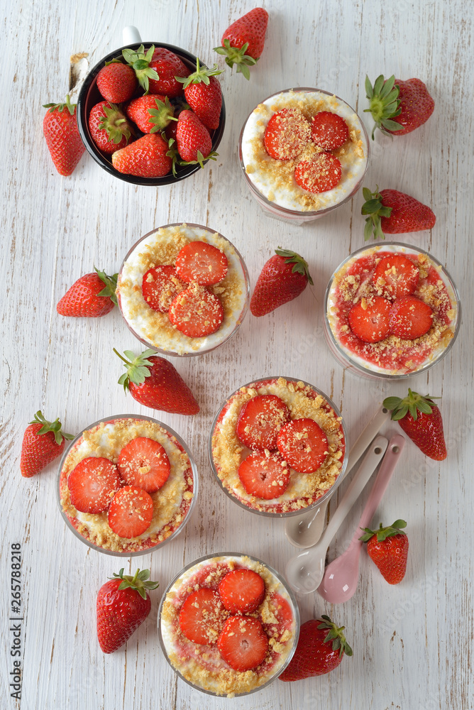 Strawberry cheesecake in a glass Strawberry cheesecake in a glass