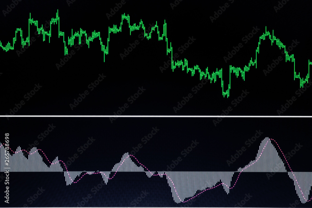 Stock exchange market graph analysis background 