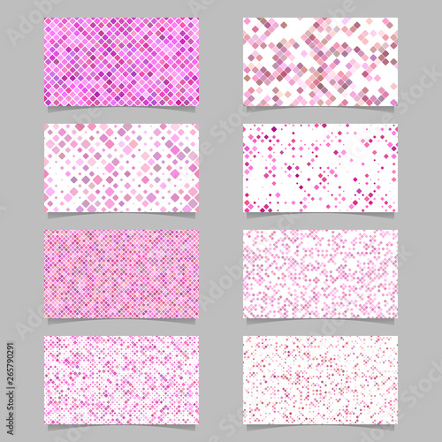 Abstract diagonal square pattern mosaic card background template set © David Zydd