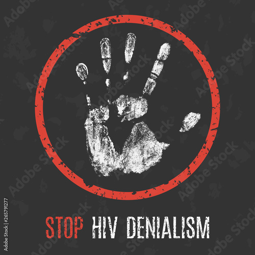 vector illustration. Stop HIV denialism.