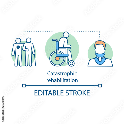 Catastrophic rehabilitation concept icon
