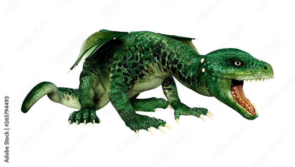 3D Rendering Fairy Tale Dragon on White 3D Rendering Fairy Tale Dragon on White