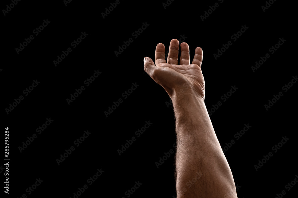 Male hands closeup isolated on black background Male hands closeup isolated on black background