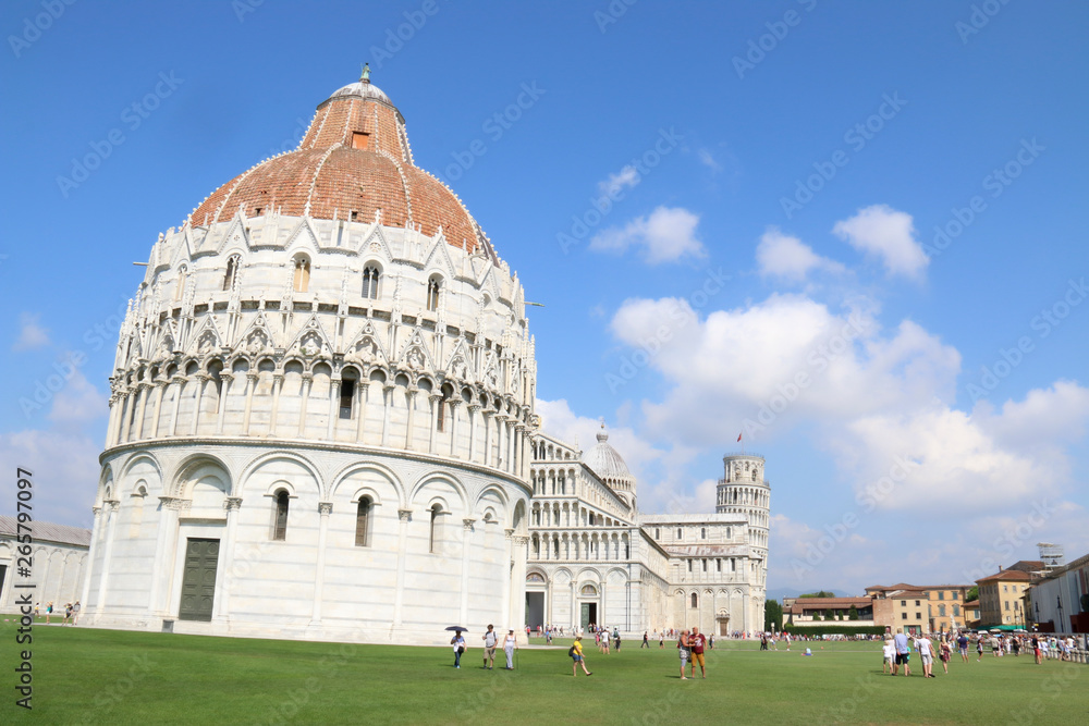 Panoramic Pisa view on a blue day 