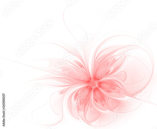 Fractal coral flower on white background. Fantasy