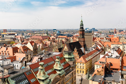 Widok na rynek starego miasta we Wrocławiu 