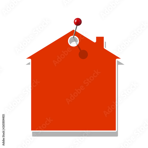 Haus Schild mit Pinnnadel