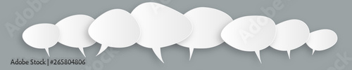 Sprechblasen Banner Papier Stil schattiert