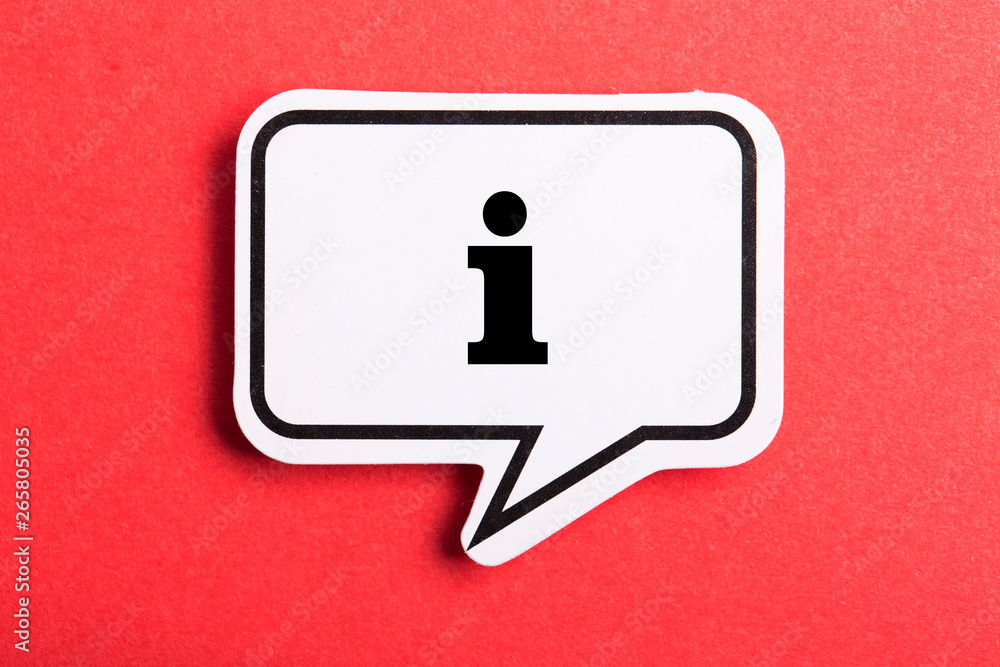 Information Sign Speech Bubble Isolated On Red Background Information Sign Speech Bubble Isolated On Red Background