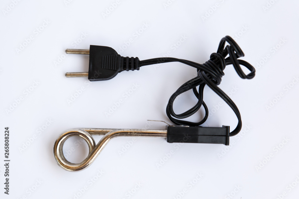 Electric heating element of spiral form. The heater is small in size from electricity Electric heating element of spiral form. The heater is small in size from electricity