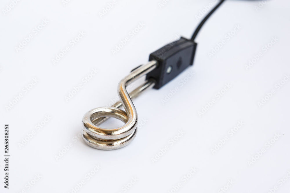 Electric heating element of spiral form. The heater is small in size from electricity Electric heating element of spiral form. The heater is small in size from electricity