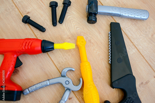 Toys, repair tools, colored