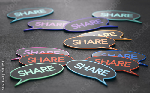 Foto Sharing Information or Story, Communication Concept