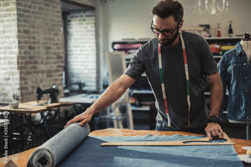 Fashion designer working in his studio