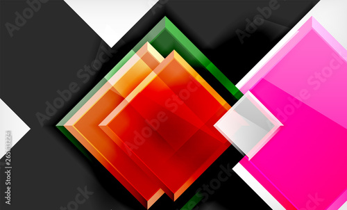 Bright colorful square shape blocks geometrical background