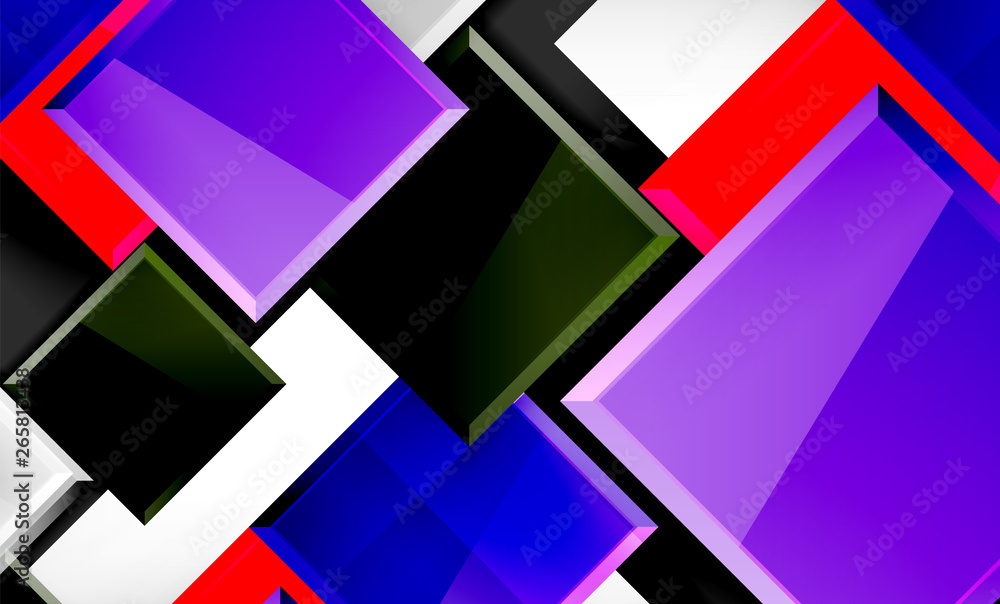 Bright colorful square shape blocks geometrical background Bright colorful square shape blocks geometrical background