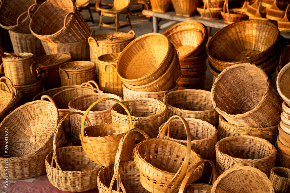 bamboo basket hand craft in thailand