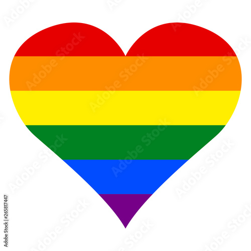 LGBT (Lesbian Gay Bisexual and Transgender) Pride Flag Rainbow Heart in Vector Illustration.