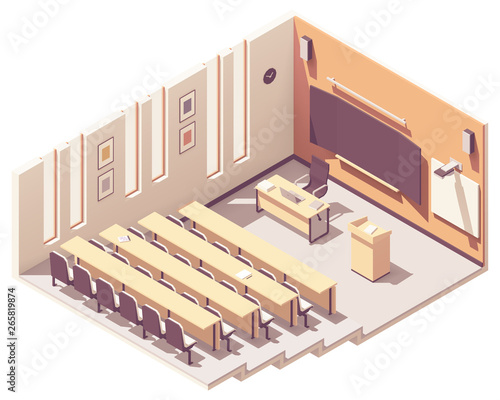 Obraz na płótnie Vector isometric university lecture hall w salonie