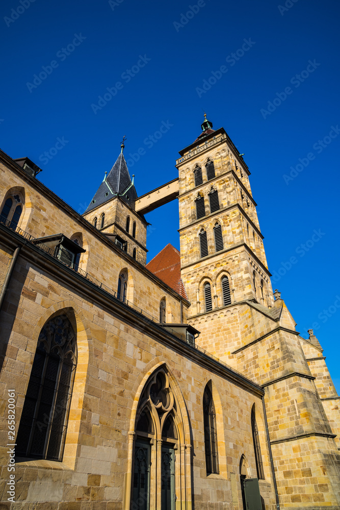 Germany, Popular tourist destination church of dionys cathedral in city esslingen am neckar