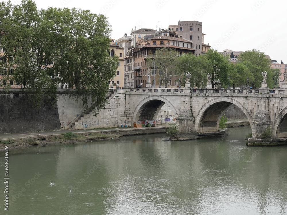 Fototapeta premium Ponte sul fiume Tevere 