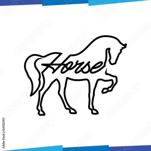 Horse Line Logo Vector template