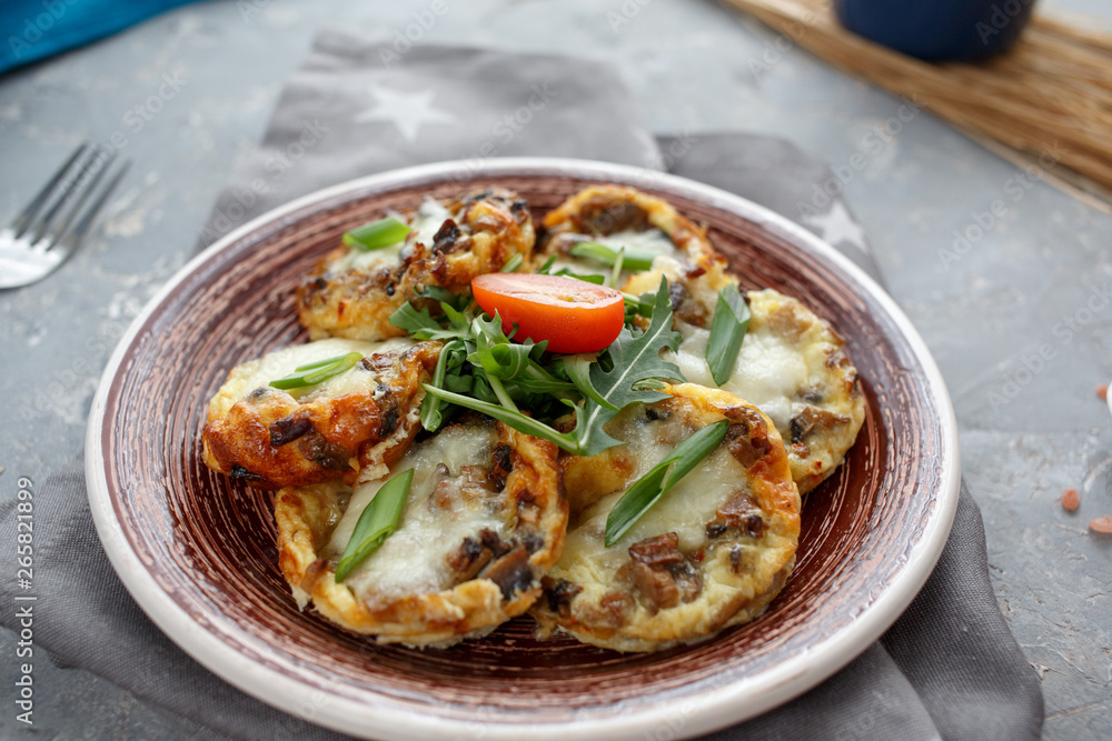 Homemade Snacks with mushroom and egg Homemade Snacks with mushroom and egg