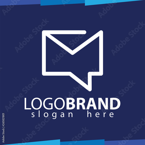 Message talk logo line art