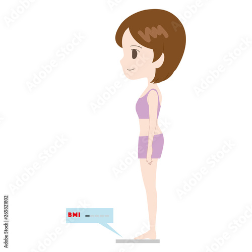 体重計に乗る女性