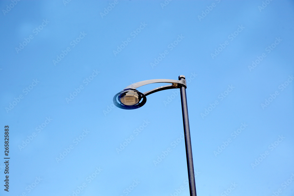 High lantern street infrastructure object on blue sky background, copy space High lantern street infrastructure object on blue sky background, copy space