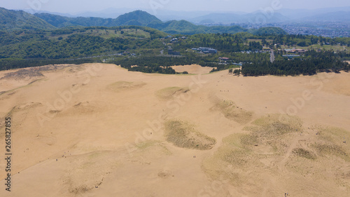鳥取砂丘の風景 ドローン空撮