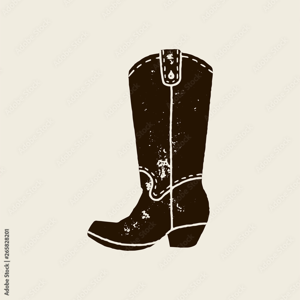 Cowboy boots silhouette in style Stock | Adobe