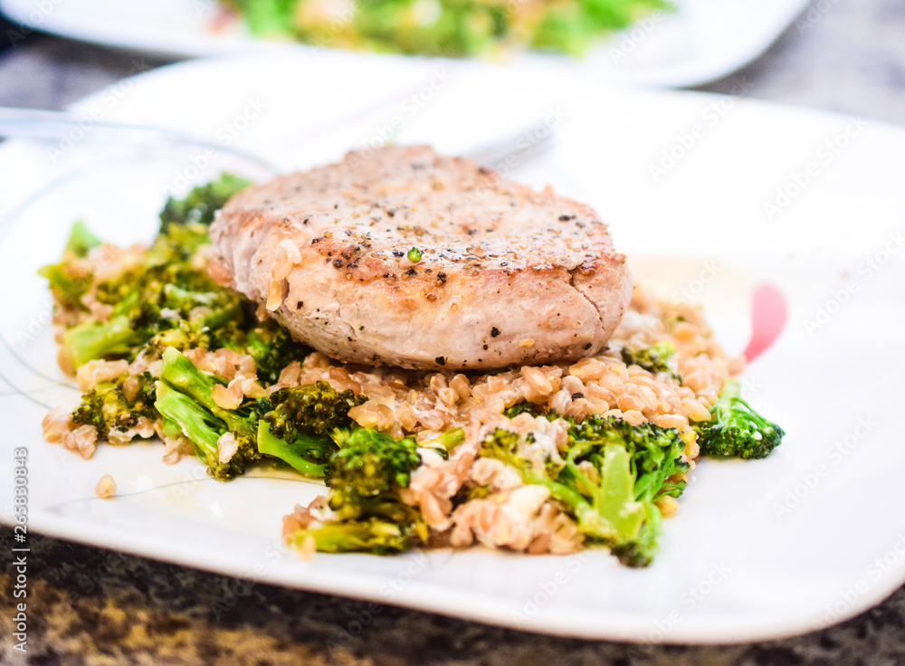 Pork Chop on a Bed of Quinoa