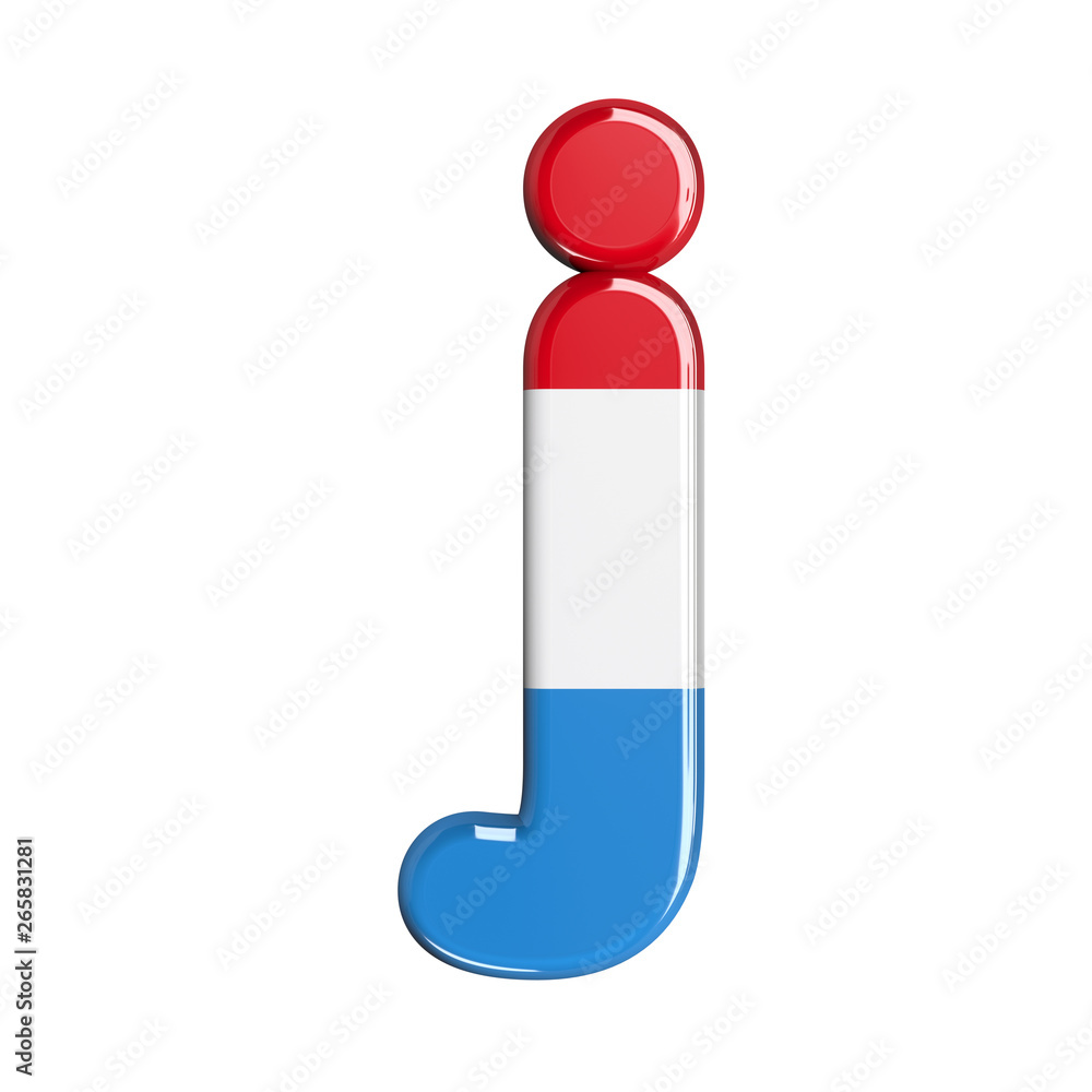 Luxembourg letter J - Lowercase 3d Luxembourgish flag font - Suitable for Luxembourg, flag or finance related subjects Luxembourg letter J - Lowercase 3d Luxembourgish flag font - Suitable for Luxembourg, flag or finance related subjects