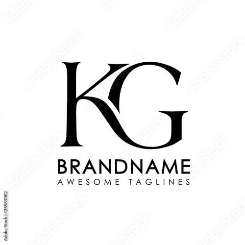 creative simple initial letters KG logo monogram style photo