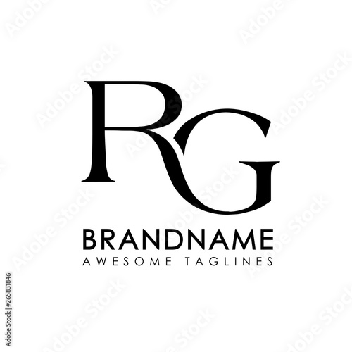 Fotografie creative simple initial letters RG logo monogram style