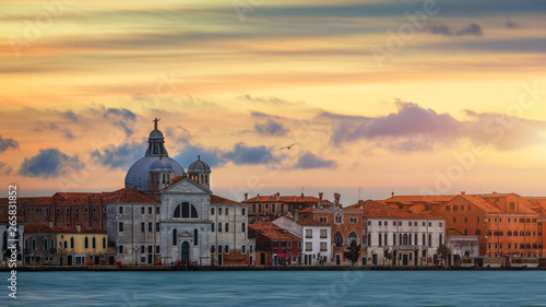 View of Le Zitelle (Santa Maria della Presentazione) church on Giudecca island in Venice, Italy.