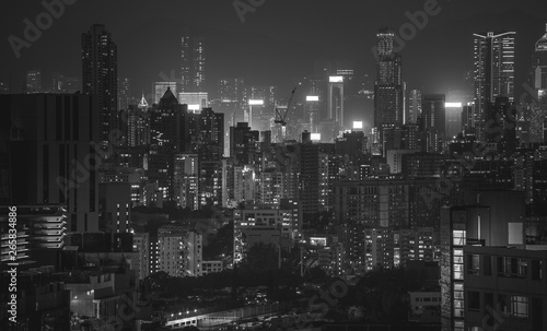 Hong Kong night view in Black and white © YiuCheung