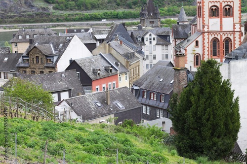 View of Bacharach from above (Germany, Europe)