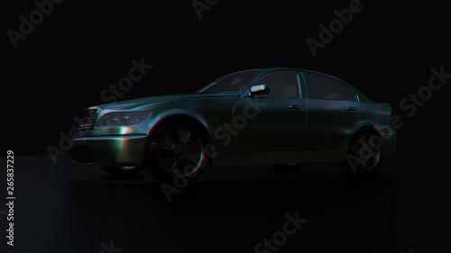 Modern sedan car on the dark background © cherezoff