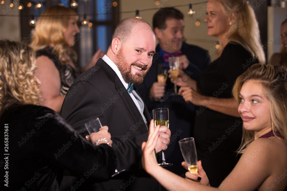 Handsome Man Dancing with Friends Handsome Man Dancing with Friends