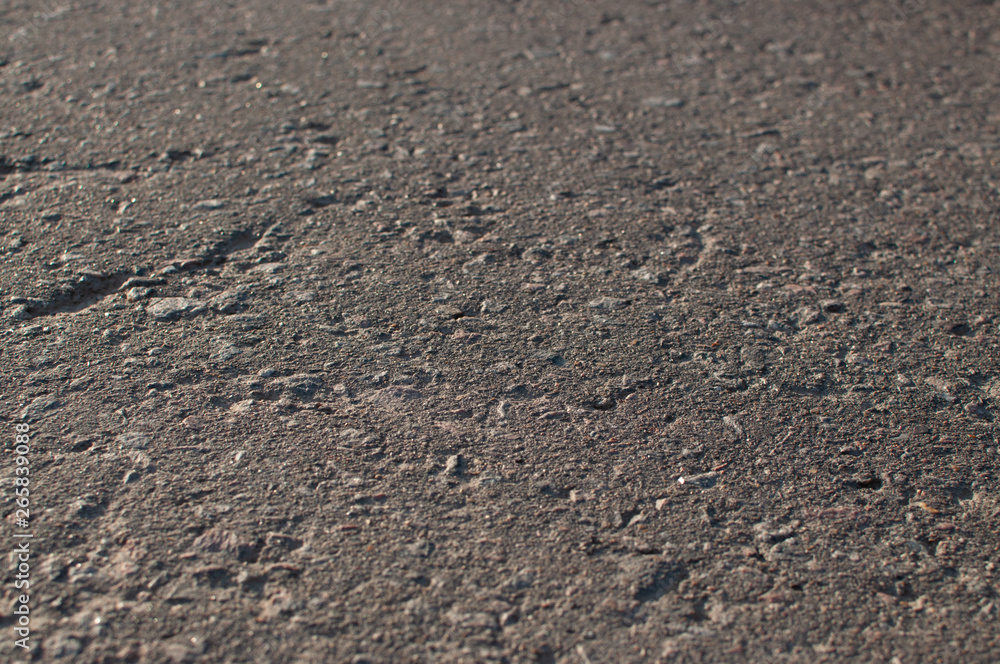 structure of asphalt road in the morning