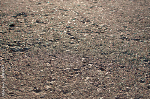 structure of asphalt road in the morning