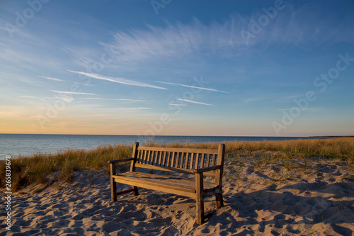 Fototapeta Naklejka Na Ścianę i Meble -  bench at a beach of the baltic sea