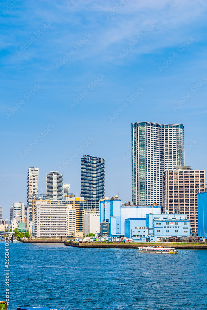 Fototapeta premium 晴海エリアの風景 High-rise condominium in Tokyo