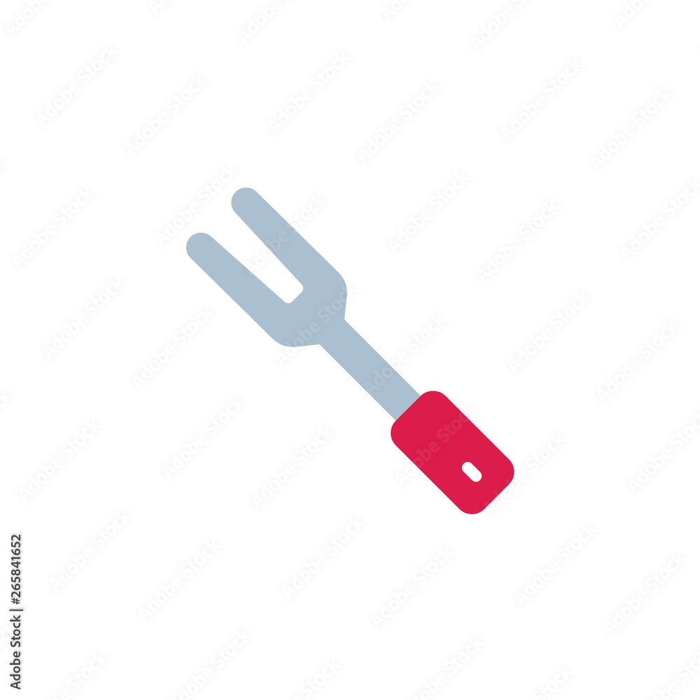 Carving fork flat icon, vector sign, BBQ fork colorful pictogram isolated on white. Symbol, logo illustration. Flat style design Carving fork flat icon, vector sign, BBQ fork colorful pictogram isolated on white. Symbol, logo illustration. Flat style design